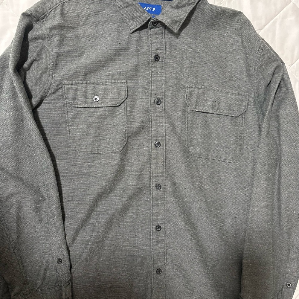 Apt. 9 Men's Charcoal Button Down Shirt